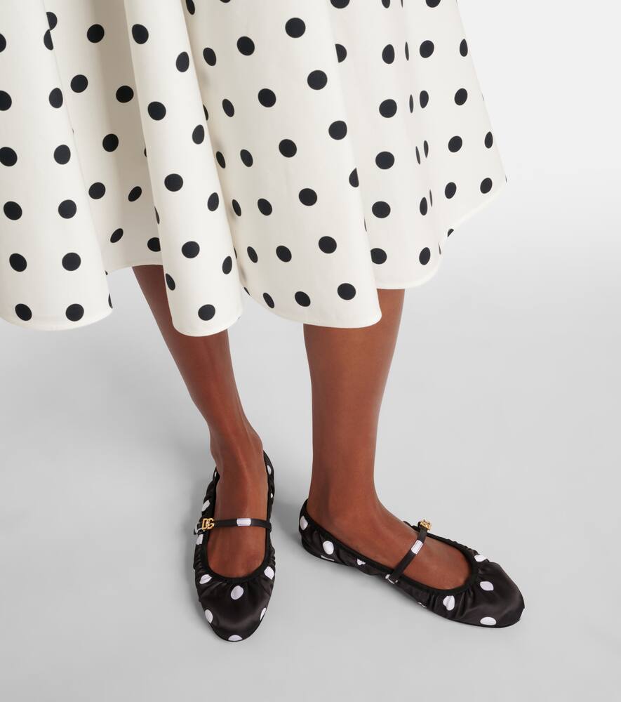 Балетки Odette из сатина в горошек Dolce&Gabbana, Pois Med 1,5 F.Nero — фото 4