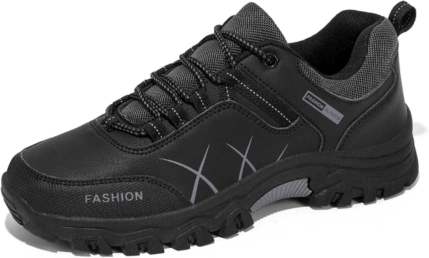 

DZBAJRQM Мужские и женские походные ботинки на шнуровке, стойкие к скольжению и износу, удобные и дышащие, походные ботинки с резиновой подошвой для туристических маршрутов, парковые прогулки, скалолазание, черный