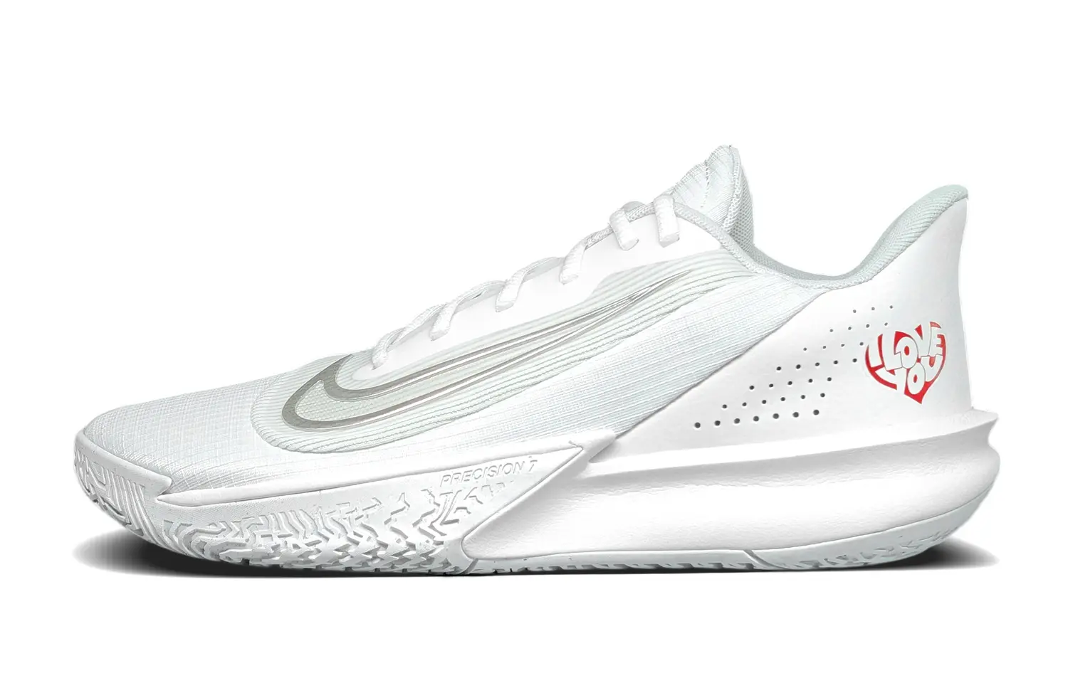 

Nike Баскетбольные кроссовки Precision 7 с амортизацией, противоскользящие, износостойкие, с отскоком, низкие, мужские, белые