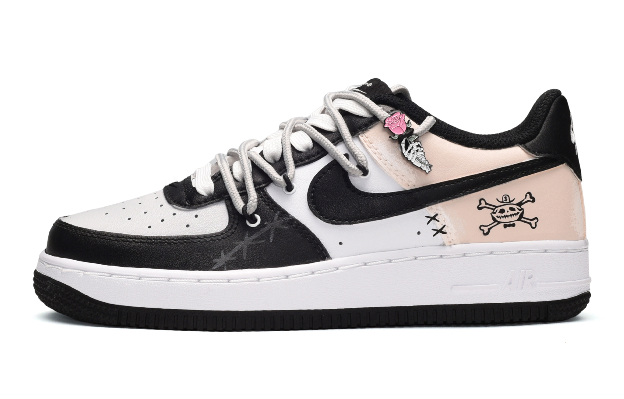 

Кроссовки Nike Air Force 1 Skateboard Shoes Women's Low-Top Black White Yellow