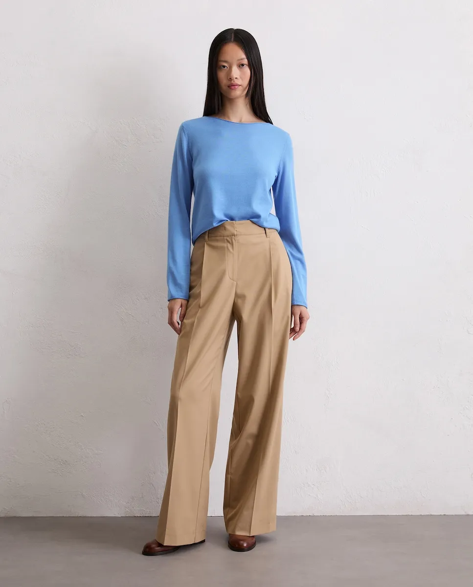 

Женский облегающий свитер из мягкой мериносовой шерсти MARC O'POLO, небесно-голубой