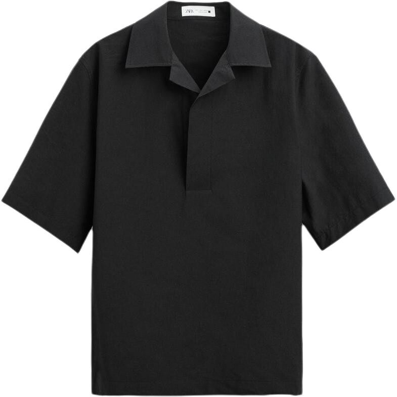 

Рубашка мужская черная Zara, черный