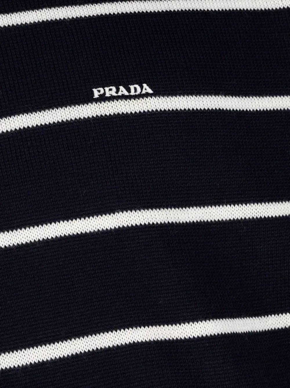 Поло с короткими рукавами в полоску Prada, синий — фото 3