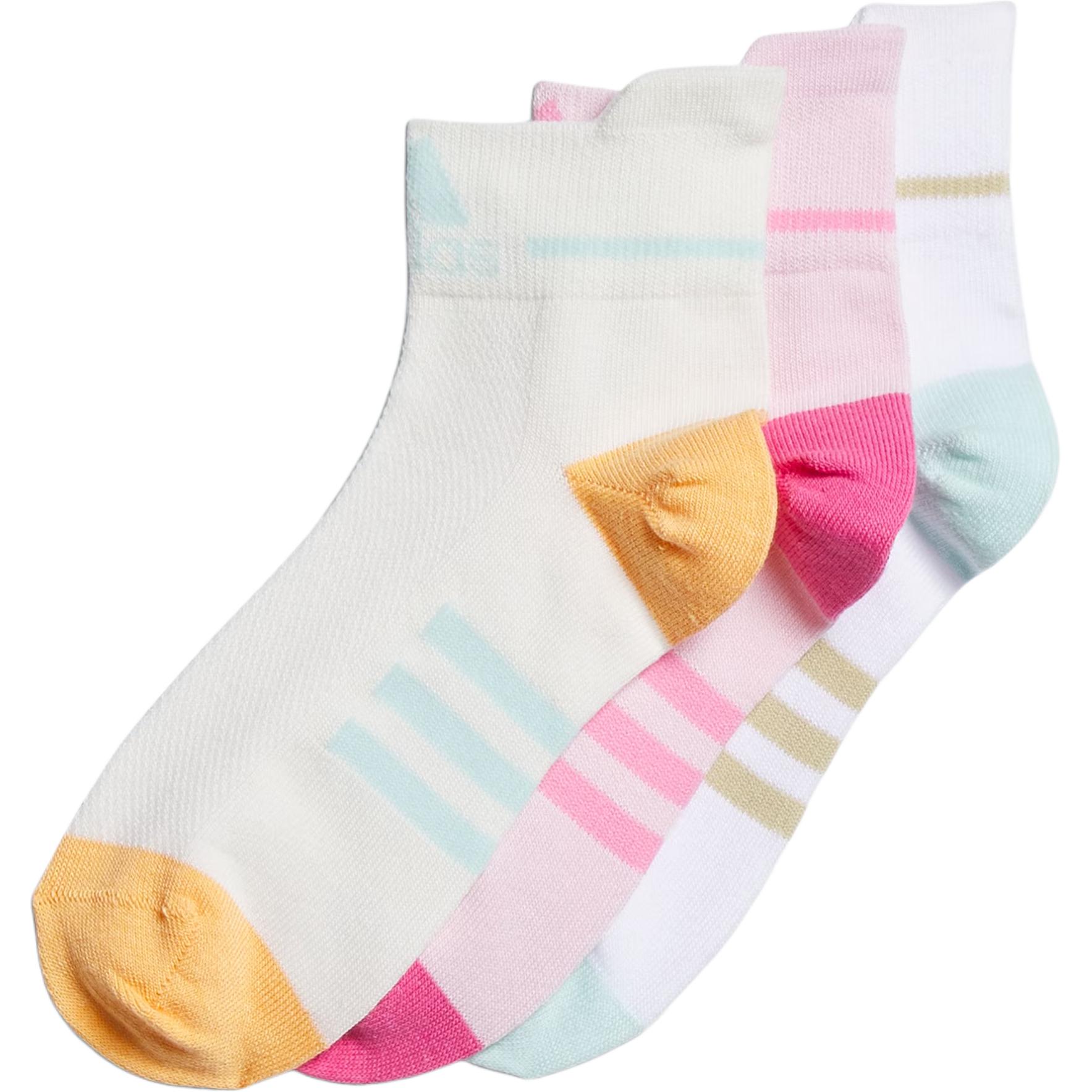 Носки 3 пары Clear Pink/White/Jade White детские Adidas, розовый/белый — фото 3