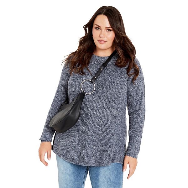 

Женский свитер-туника с асимметричным подолом Tia plus size Avenue, Navy