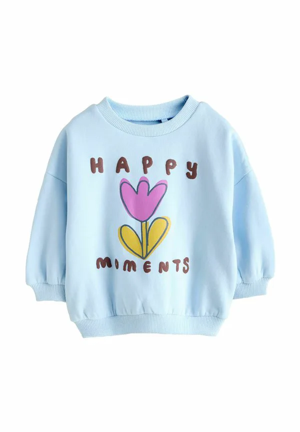 Толстовка с круглым вырезом стандартного кроя Next, Light Blue Happy Moments