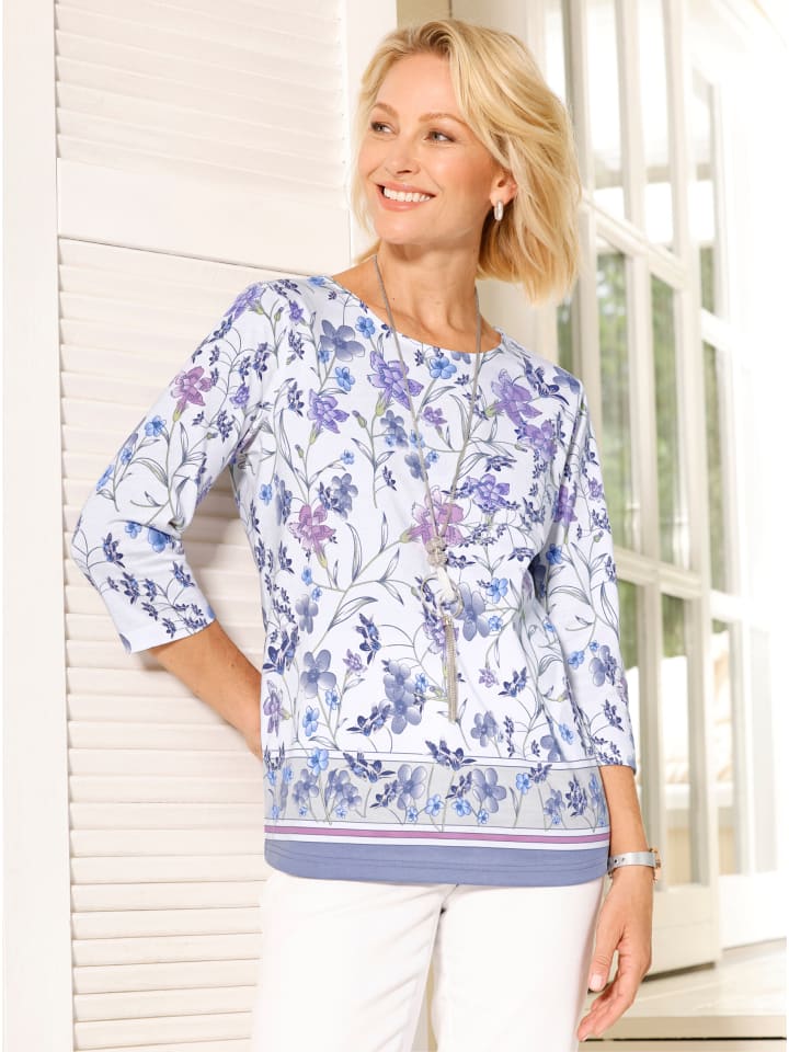 

Рубашка с круглым вырезом с принтом цвета орхидеи и лайма WITT WEIDEN