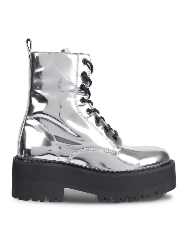 Ботильоны Tommy Jeans Tjw Flatform Zip Up Metallic EN0EN02403, серый