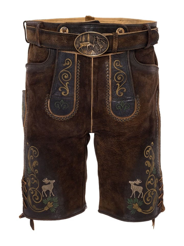 

Gwandler Кожаные брюки XAVER с коричневыми вкраплениями