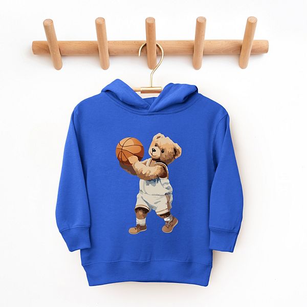 Толстовка с капюшоном Watercolor basketball bear для малышей The Juniper Shop, Natural — фото 2