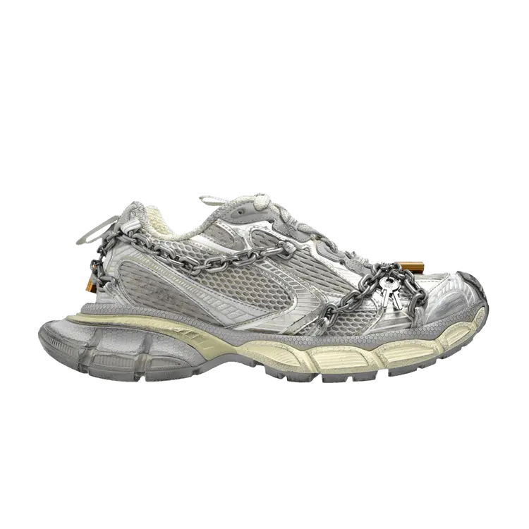 Кроссовки Balenciaga Wmns 3XL Chain Sneaker, Eggshell Silver Gold