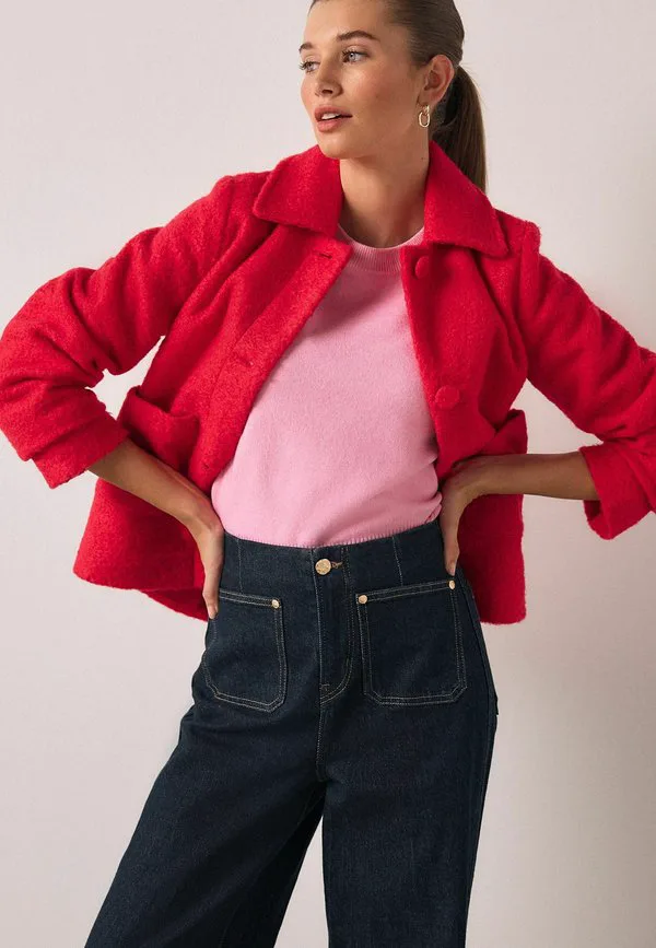 Легкая куртка прямого кроя с воротником на пуговицах Next, Bright Pink — фото 4