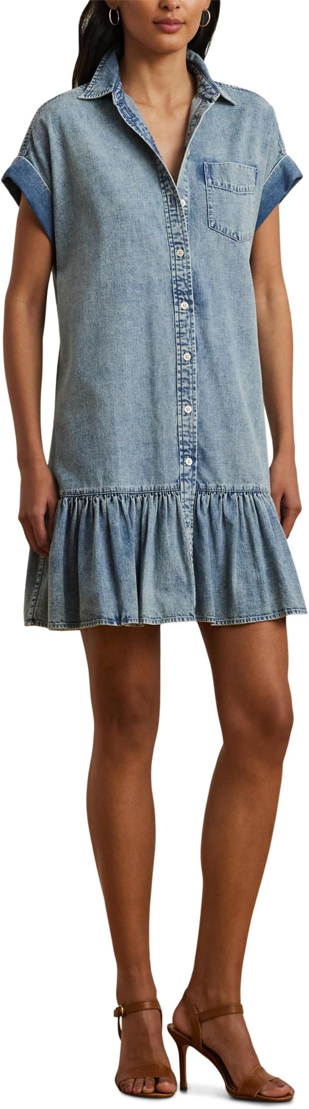 

Платье Lauren Ralph Lauren Denim Short-Sleeve Shirtdress, цвет Alicia Wash