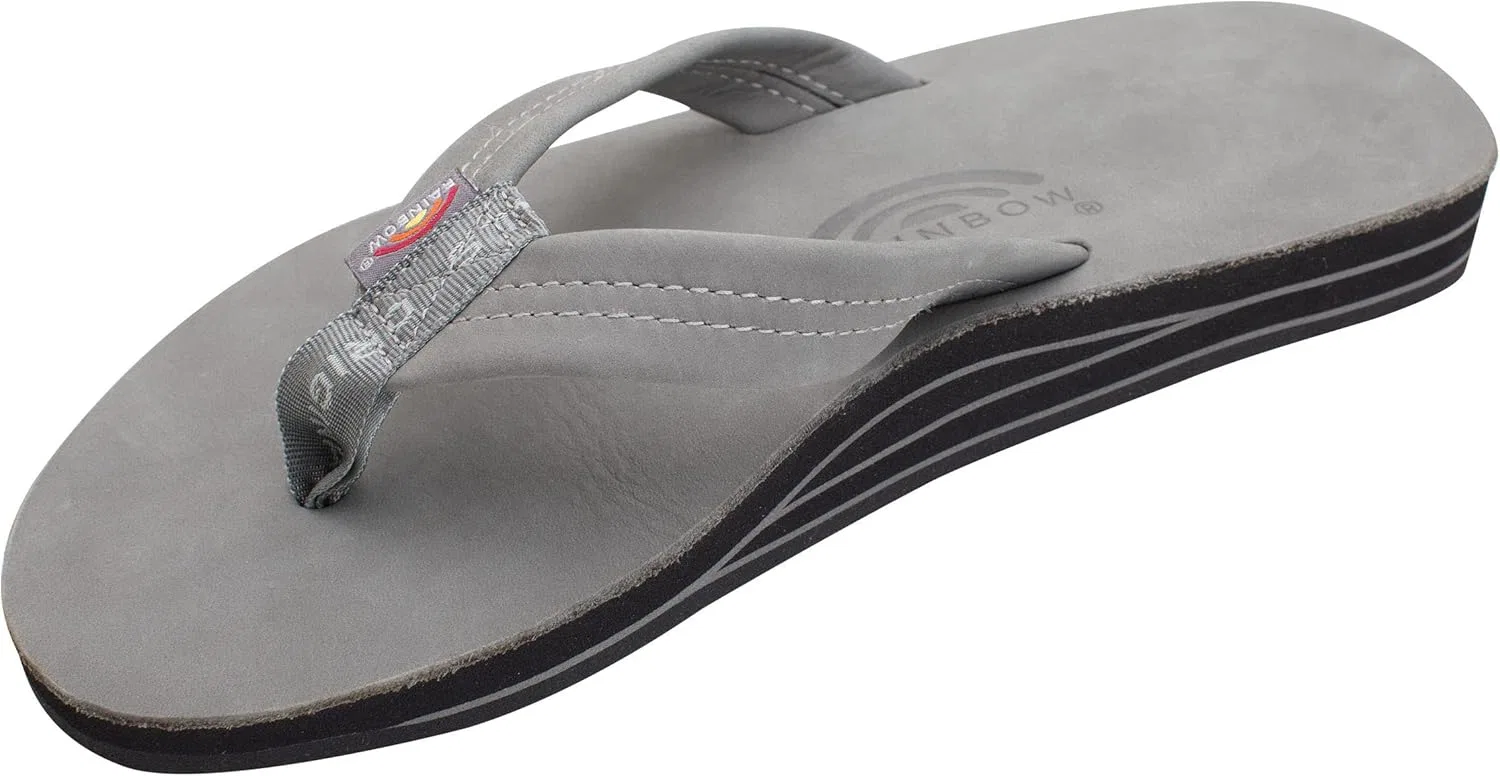Мужские сандалии Rainbow из двухслойной кожи с поддержкой свода стопы Rainbow Sandals, Gray