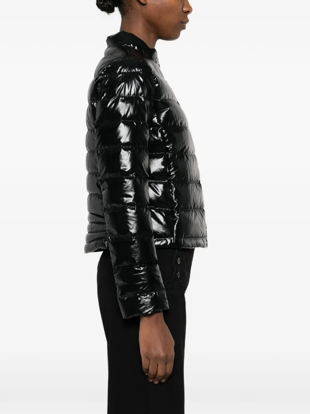 Блестящая стеганая куртка Papillon Moncler, черный — фото 3