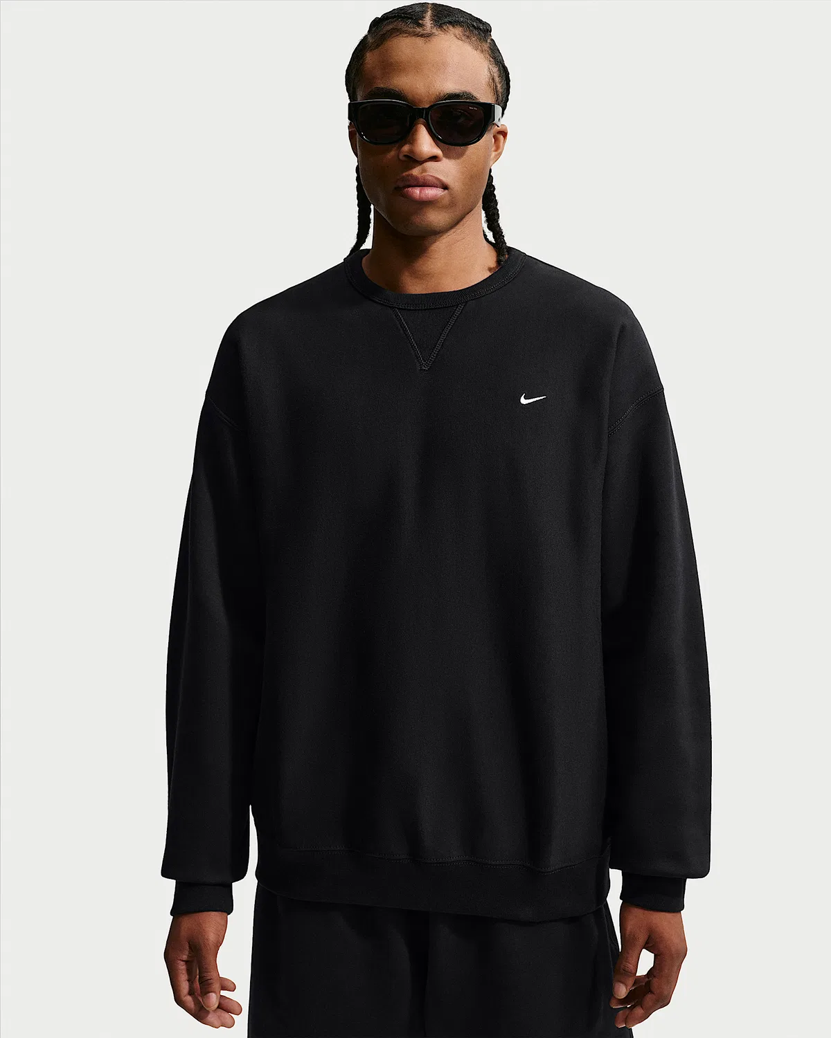 Мужская флисовая кофта Nike Solo Swoosh, Black/White