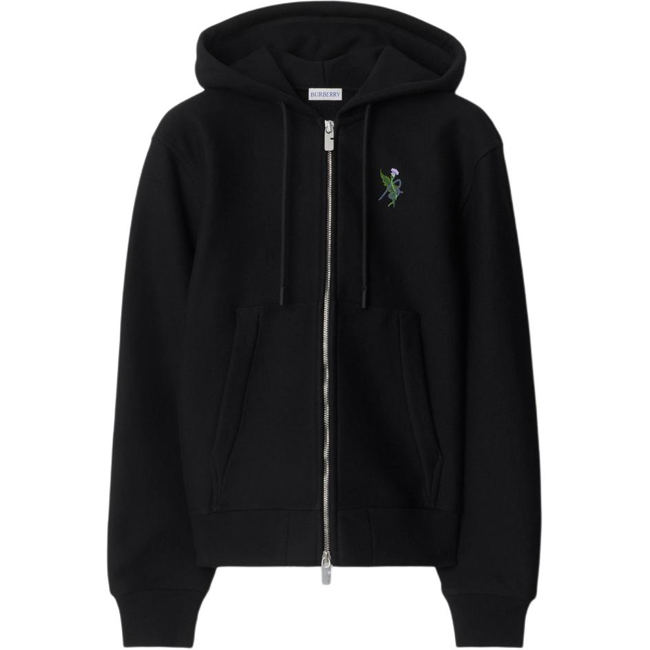 

Толстовка с логотипом, вышитым молнией и шнурком Burberry, черный