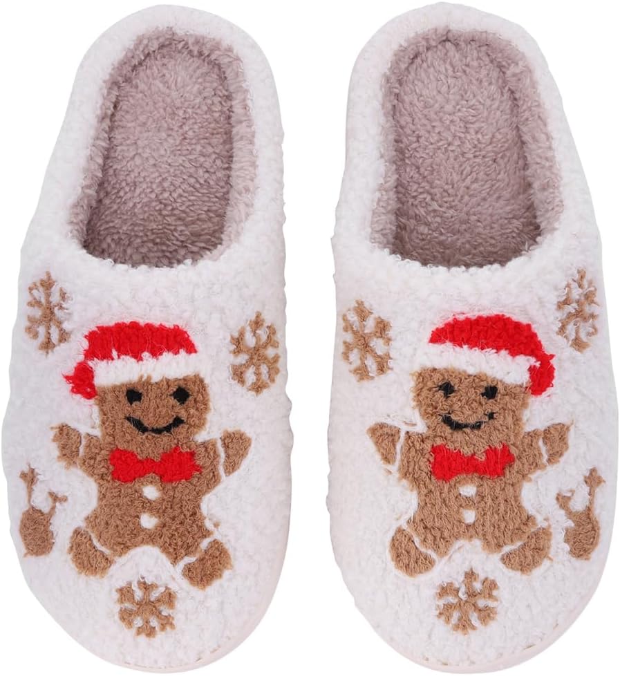 

Рождественские тапочки с оленями для женщин и мужчин, мягкие плюшевые, удобные, теплые и пушистые, красный лось, Санта-Клаус, домашние и тапочки, легкая надевка, рождественские подарки Hi-Y2Kgirls