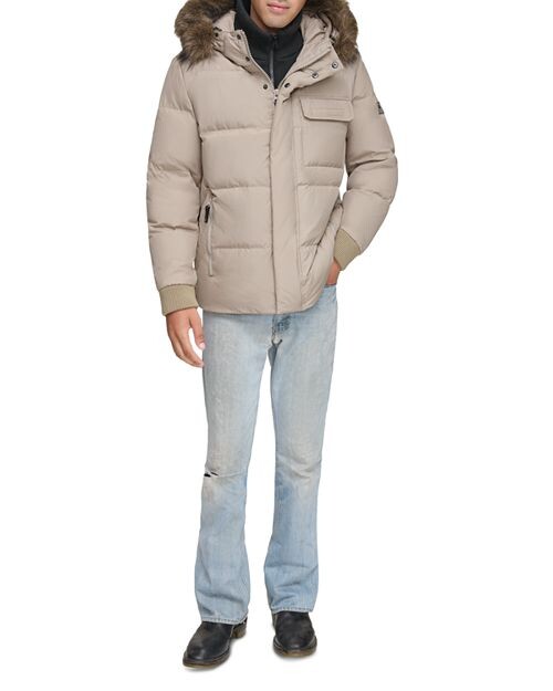 

Пальто Nisko с капюшоном и отделкой из искусственного меха Andrew Marc, цвет Tan/Beige