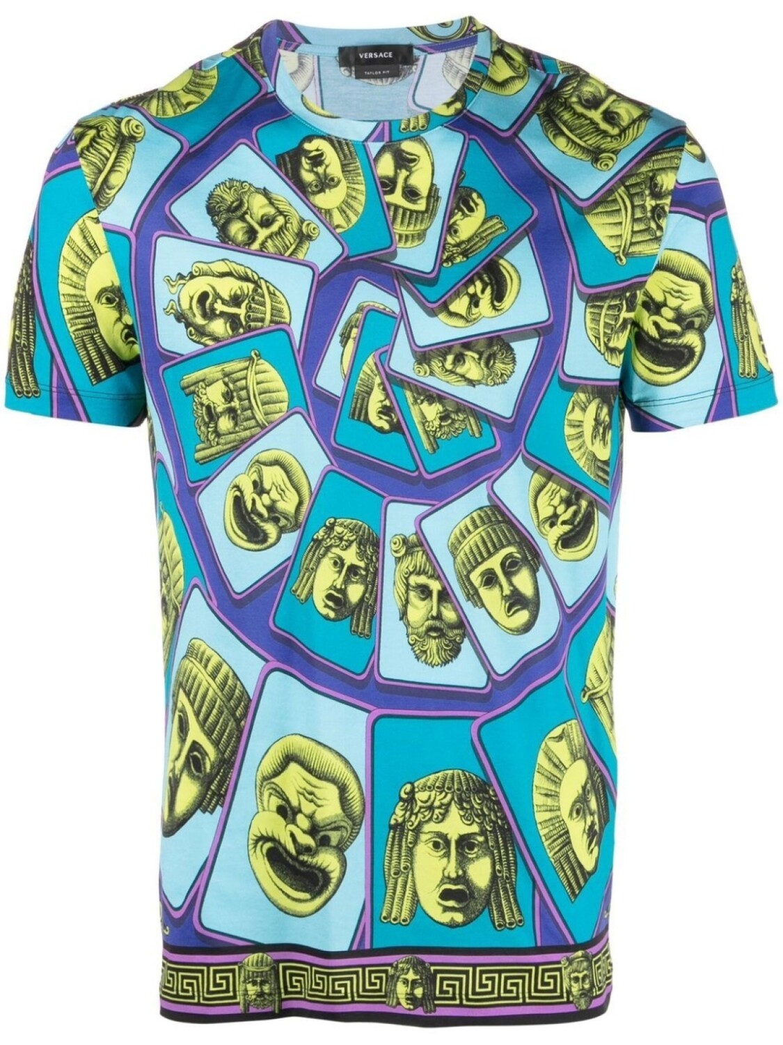 

Versace Le Maschere cotton T-shirt, синий