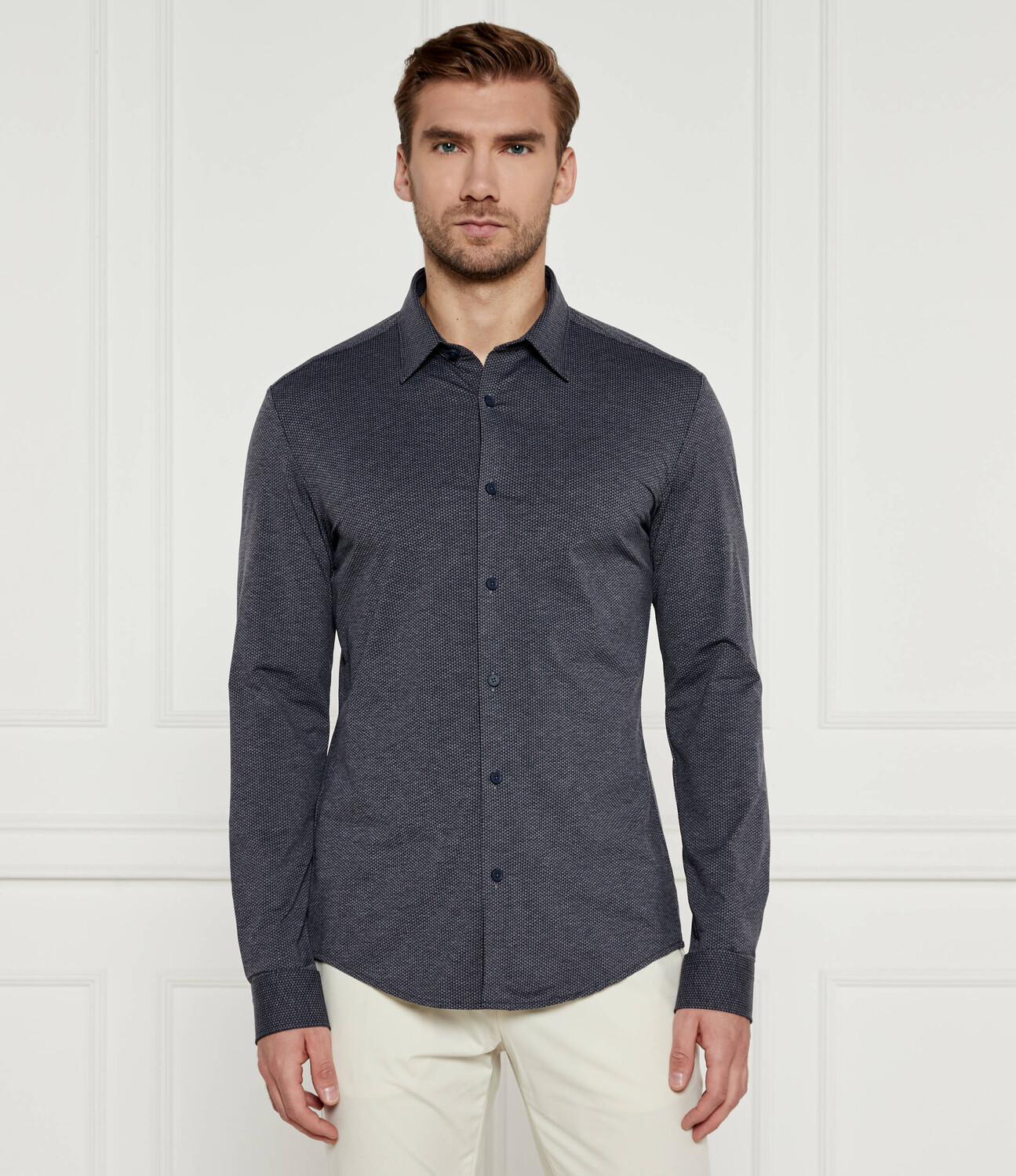 

Рубашка BOSS BLACK P-ROAN-kent Slim Fit, цвет grafite
