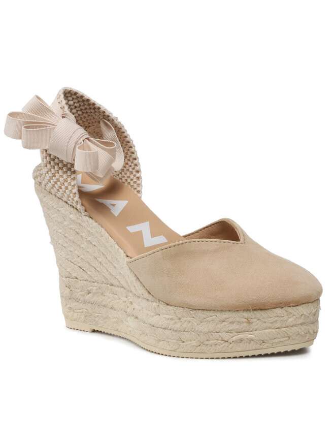 Эспадрильи Manebi Heart-Shaped Wedge Espadrilles M 1.1, бежевый