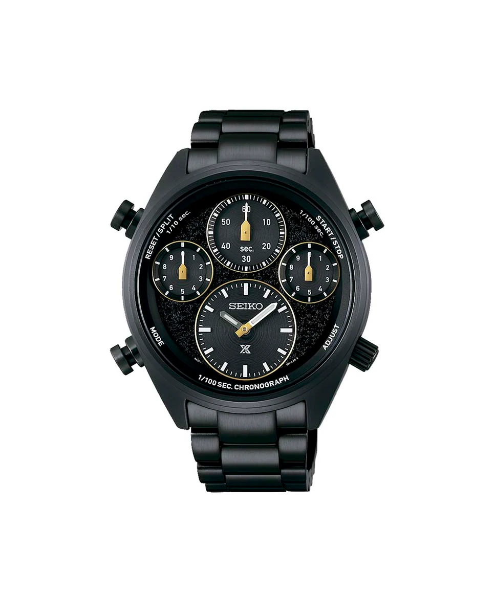 

Мужские часы Prospex SFJ007P1 из стали и черного ремешка Seiko, черный