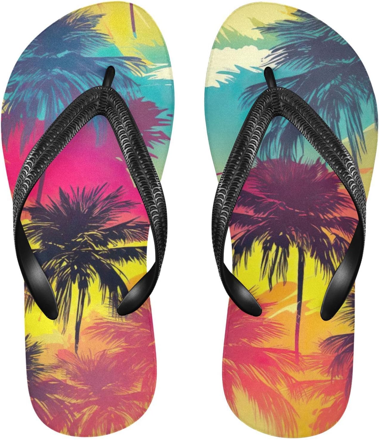 

Тропические пальмовые шлепанцы, пляжные летние повседневные сандалии для женщин и мужчин, тапочки для душа, размер XS Kfbe, Palm