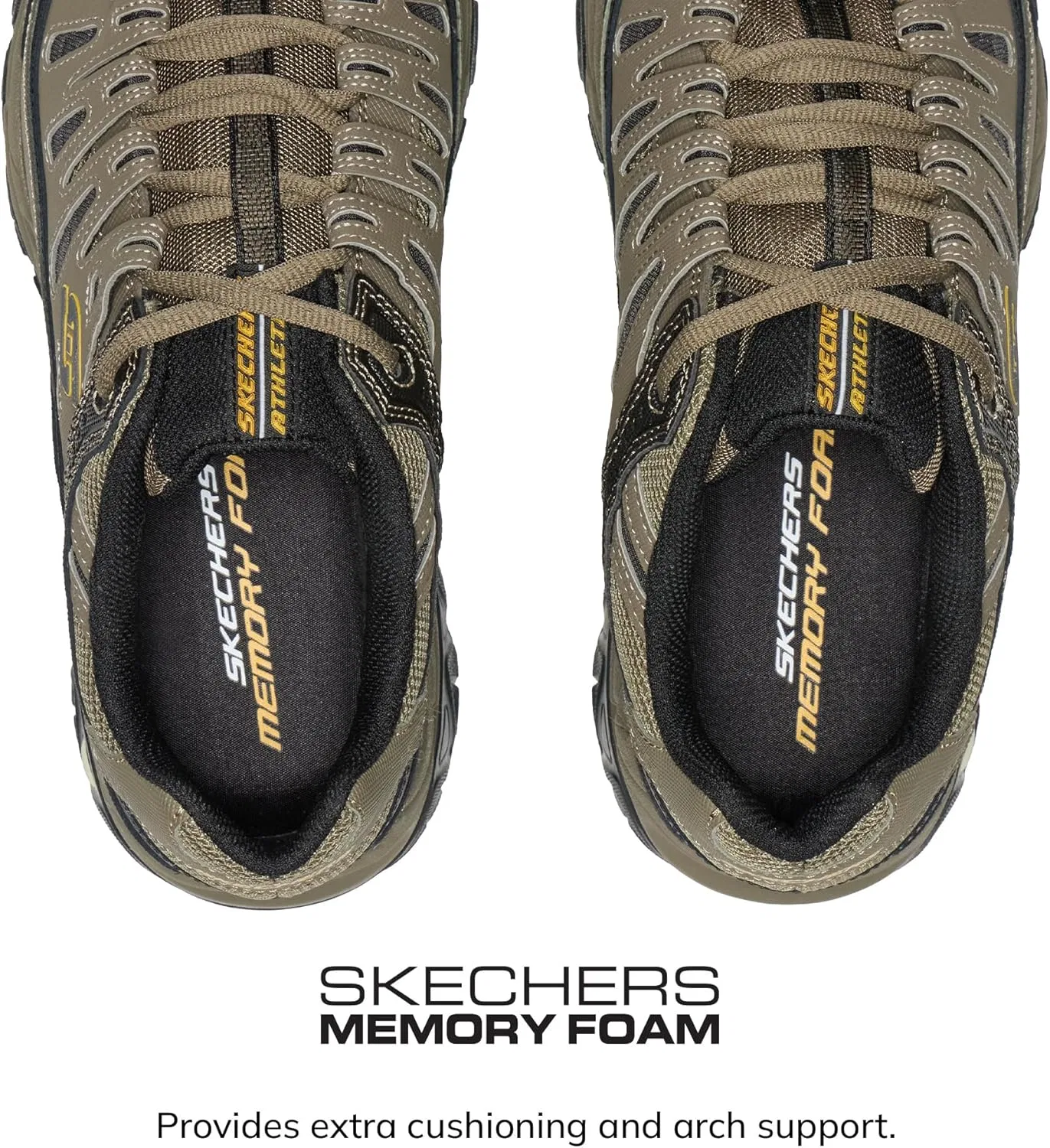 Мужские кроссовки Skechers Sport Afterburn Memory Foam Lace, Pebble Black — фото 2