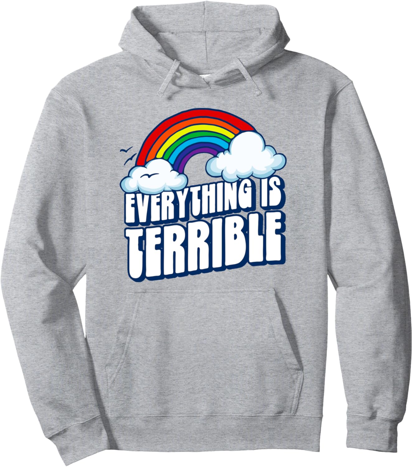 

Забавная пессимистичная ретро-толстовка в стиле 80-х с радужным рисунком The Robot Ranger - Fun Apparel & Gifts, серый