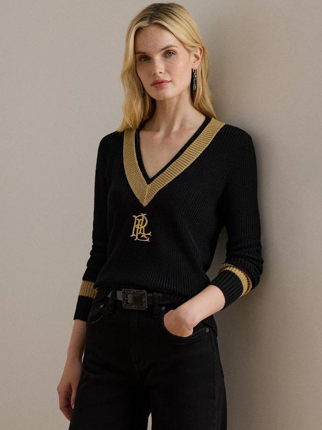 

Свитер Lauren Meren с металлизированной отделкой Cricket Ralph Lauren, Black/Gold