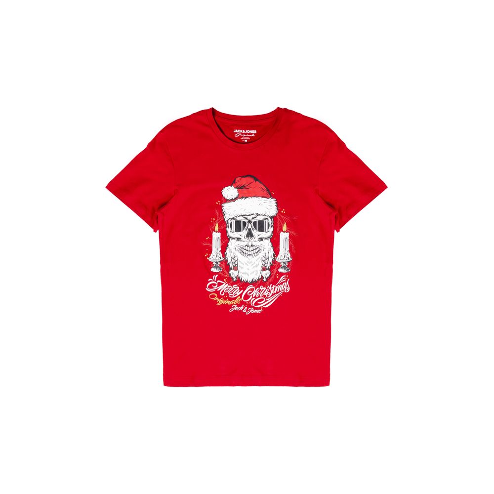 

Красная хлопковая футболка Jack & Jones