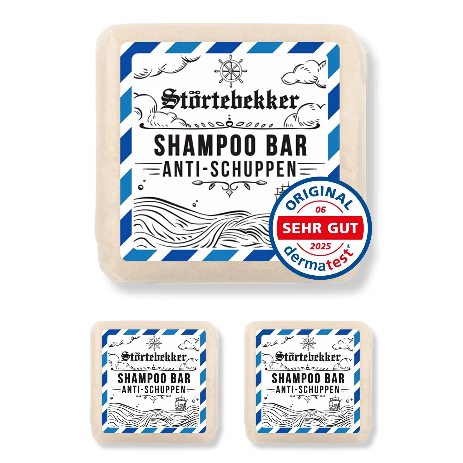 Твердый шампунь Störtebekker Premium против перхоти Störtebekker Shaving Accessories, 3 X 100 G
