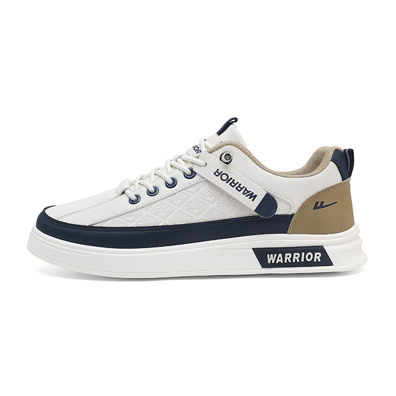 

WARRIOR Износостойкие и легкие мужские лоу-топ скейтборд-кроссовки - бежевый хаки синий, цвет Beige Khaki Blue