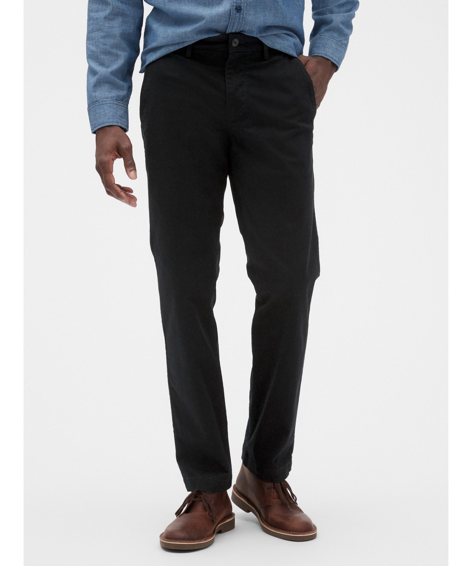 Брюки Gapflex Essential Khaki Straight Fit Gap, TRUE_BLACK