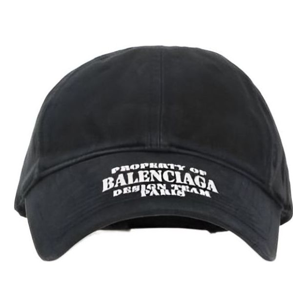 

Бейсболка Balenciaga Property Of Embroidered Denim Ball Cap 'Black', черный