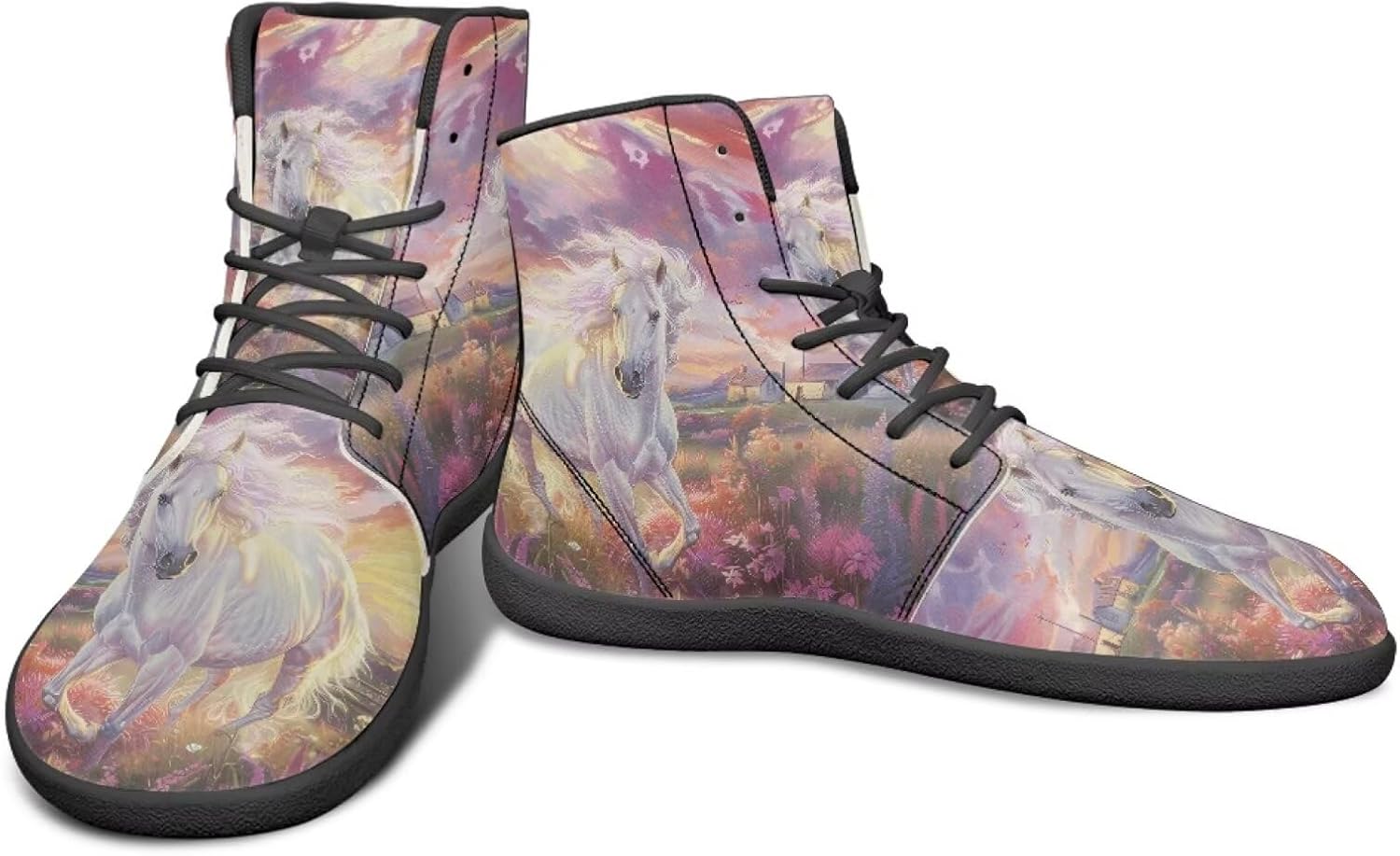 

Мужские высокие кроссовки Animal Design с широким носком и резиновой подошвой для бега и с нулевым перепадом высоты, обеспечивающие ощущение поверхности Watdotory, белый/фиолетовый