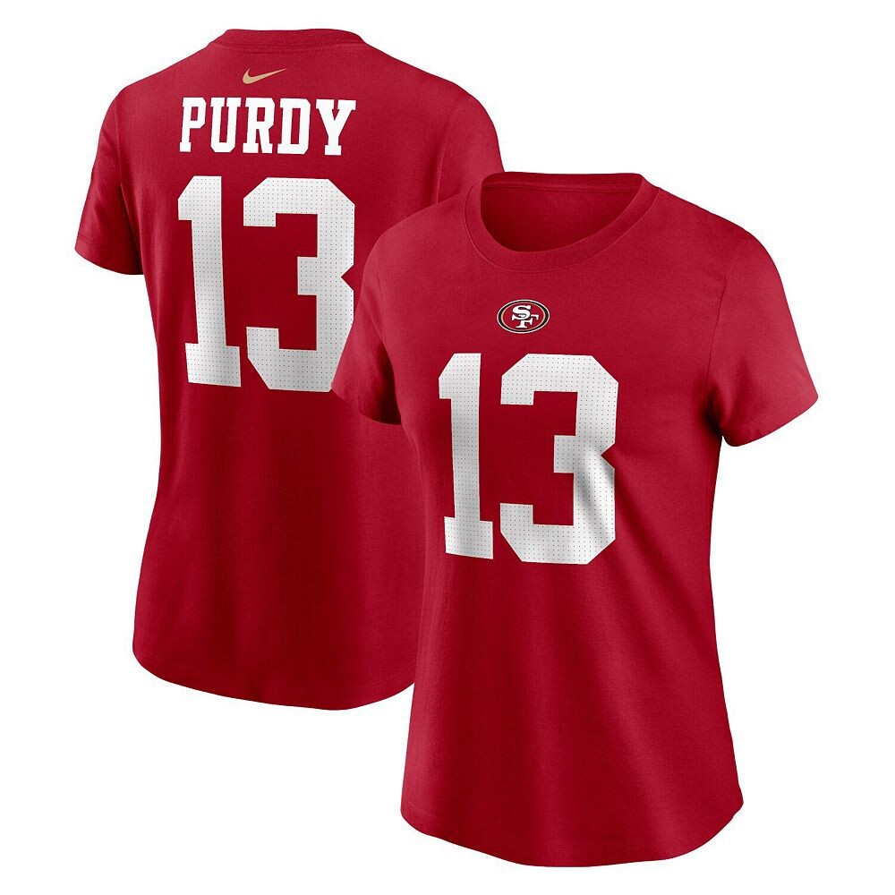 Женская футболка Nike Brock Purdy Scarlet San Francisco 49ers с именем и номером игрока, красный — фото 2