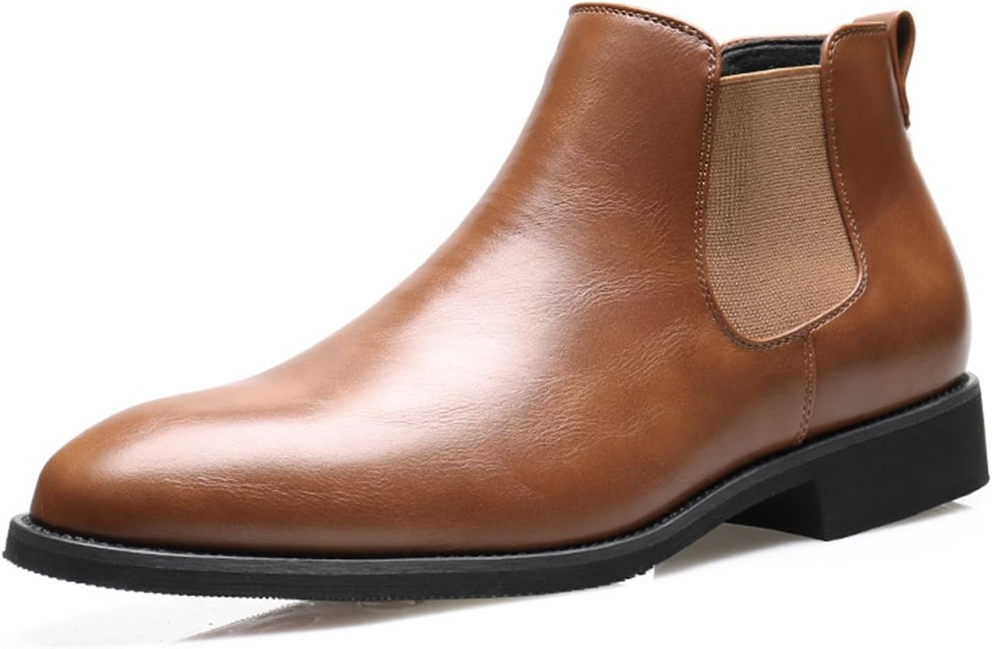 

Мужские ботинки челси, рабочие ботинки, повседневные деловые ботинки на толстом каблуке, нескользящие удобные ботинки с мыском, кожаные ботильоны, классические ботинки для мужчин Generic, коричневый