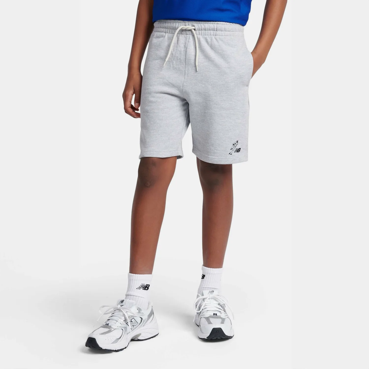 Детские шорты Shohei Ohtani Junior Graphic French Terry Shorts с логотипом "Always on Logo" New Balance, AGT Athletic Gray Heather