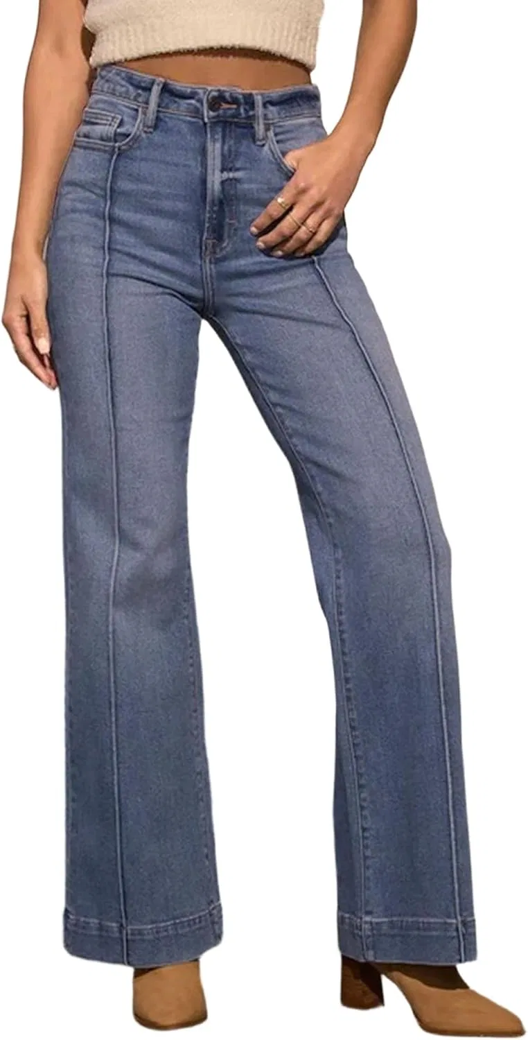 Джинсы широкие Flare, Blue