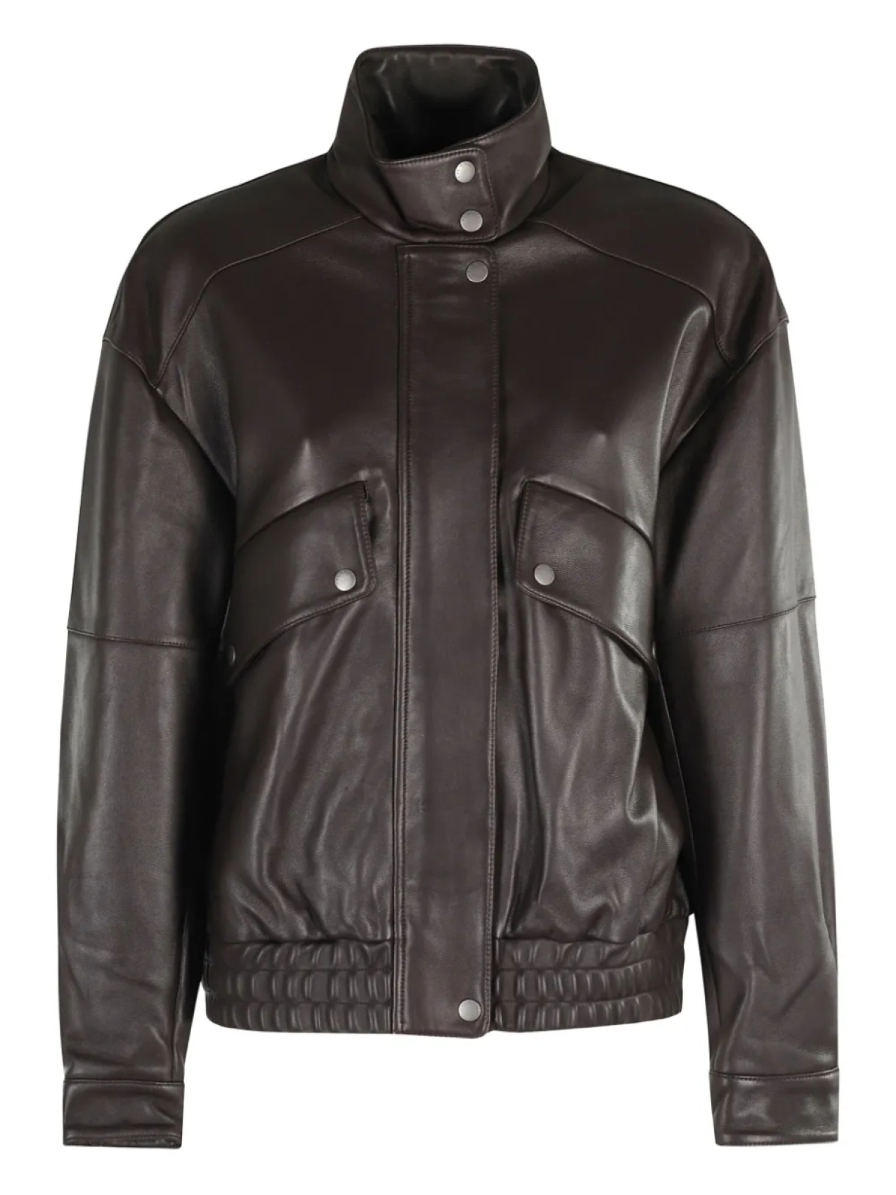 

Rag & bone кожаная куртка Aria с высоким воротом, коричневый
