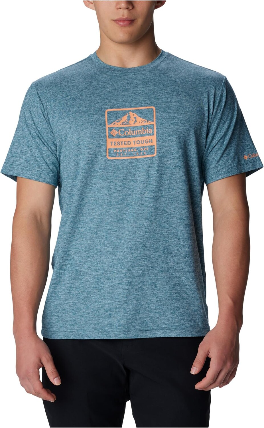 

Футболка Columbia Kwick Hike Graphic Short Sleeve Tee, цвет Cloudburst/Tested Tough PDX