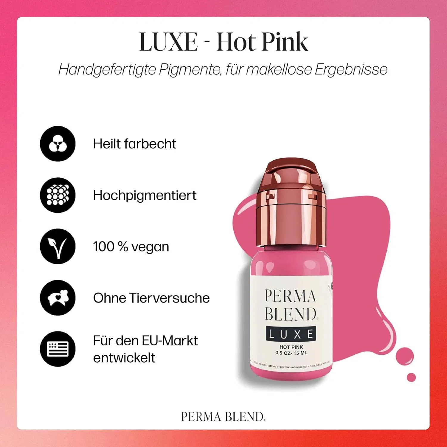 Пигмент для перманентного макияжа губ «Hot Pink» от Perma Blend Luxe Perma Blend — фото 2