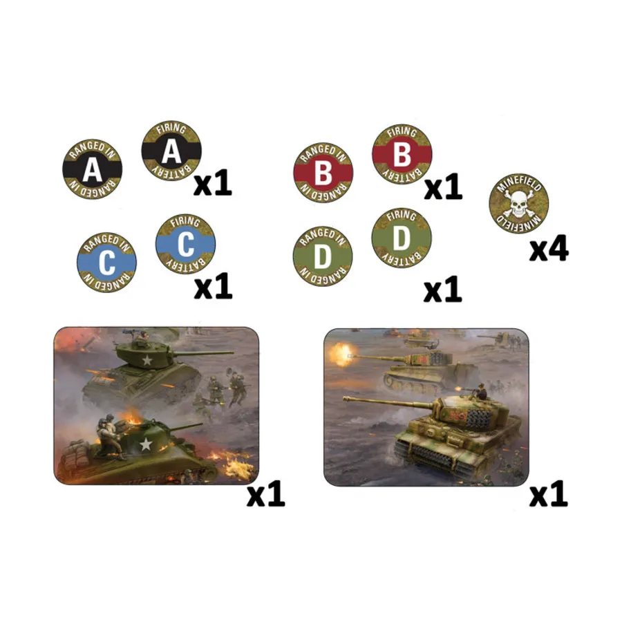 

Набор жетонов миссии, Team Yankee - World War III - Core & Assorted