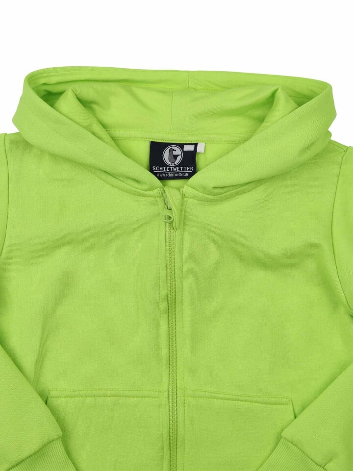 Пуловер с капюшоном SCHIETWETTER Kinder Kapuzenjacke Anouk, цвет lime-azuro — фото 3