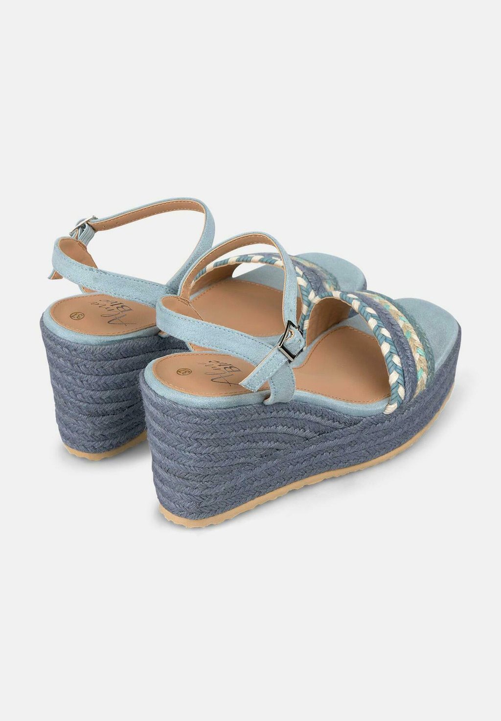 Босоножки на танкетке CIERRE CON HEBILLA - High heeled sandals Alma Blue, синий — фото 3