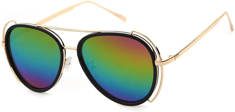 

Модные солнцезащитные очки 2026 года для мужчин и женщин, для вождения, круглые, винтажные, роскошные, с защитой от УФ-излучения UV400 и зеркальными линзами MTZJH, One Color