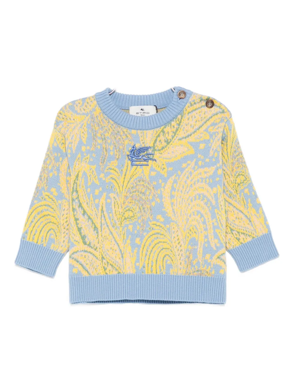 

Свитер с узором пейсли и пуговицами ETRO KIDS, синий