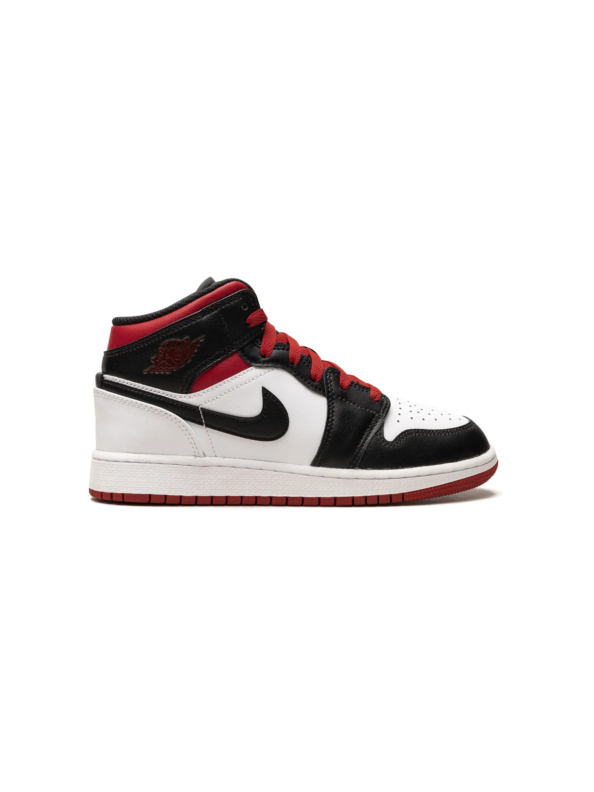 Кроссовки Air Jordan 1 Mid White/Gym Jordan Kids, красный — фото 2